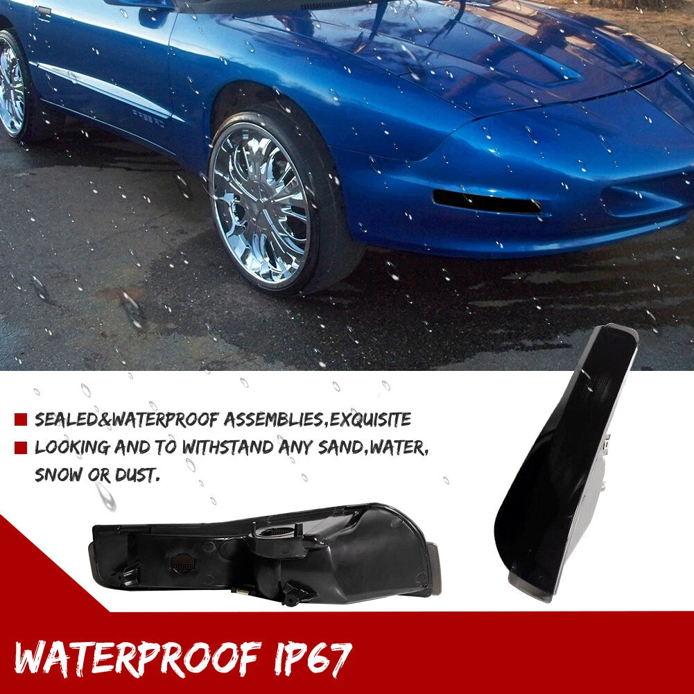 2X Smoked Lens Front Bumper Signal Lights for Pontiac Firebird Trans Am (1993–1997)