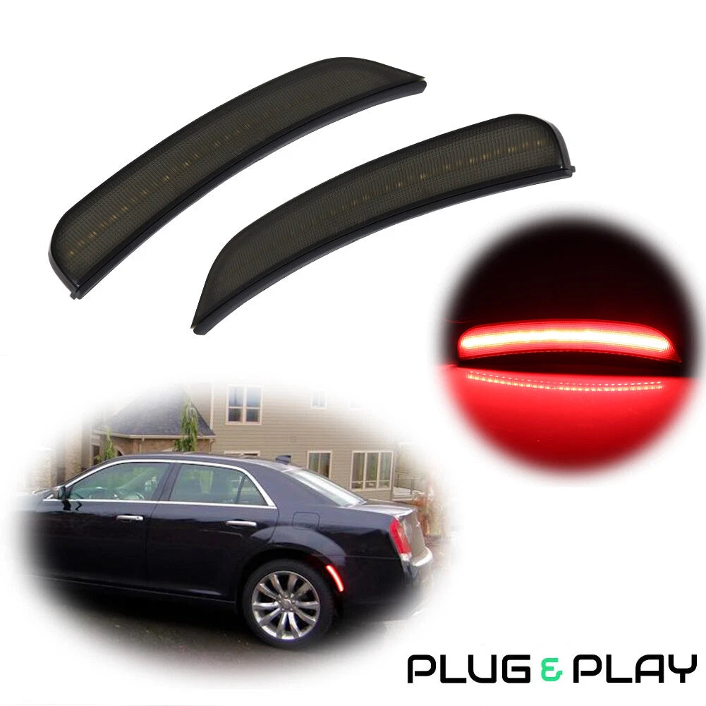 Rear Red LED Side Marker Indicator Lights for Chrysler 300 (2015–2023)