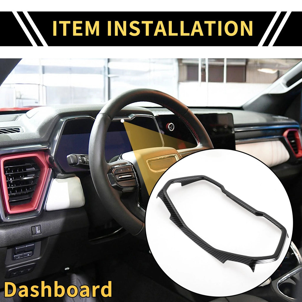 Dashboard Meter Panel Frame Cover for Chevy Colorado (2023–2024) Carbon Fiber