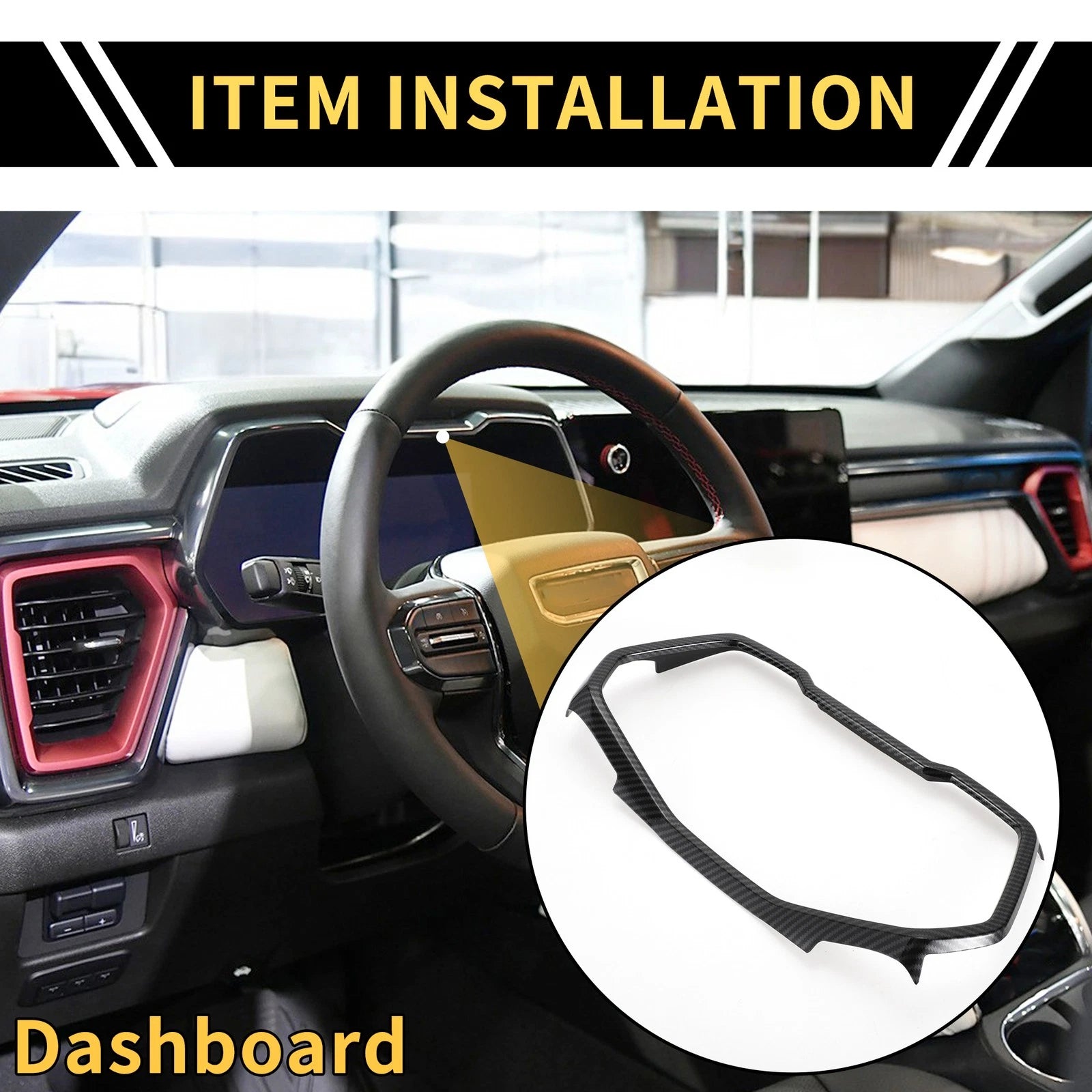 Dashboard Meter Panel Frame Cover for Chevy Colorado (2023–2024) Carbon Fiber