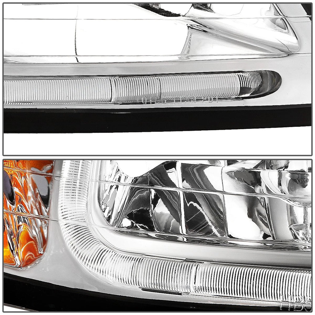 LED DRL Tube Chrome/Amber Side Headlights for Ford Mustang (1999–2004)