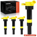 Set of 4 Yellow Ignition Coils for Hyundai Elantra Tucson Kia Soul Forte Rondo