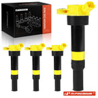 Set of 4 Yellow Ignition Coils for Hyundai Elantra Tucson Kia Soul Forte Rondo