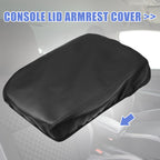 Armrest Box Cover Protector for Volkswagen  - Faux Leather, Black Stitches