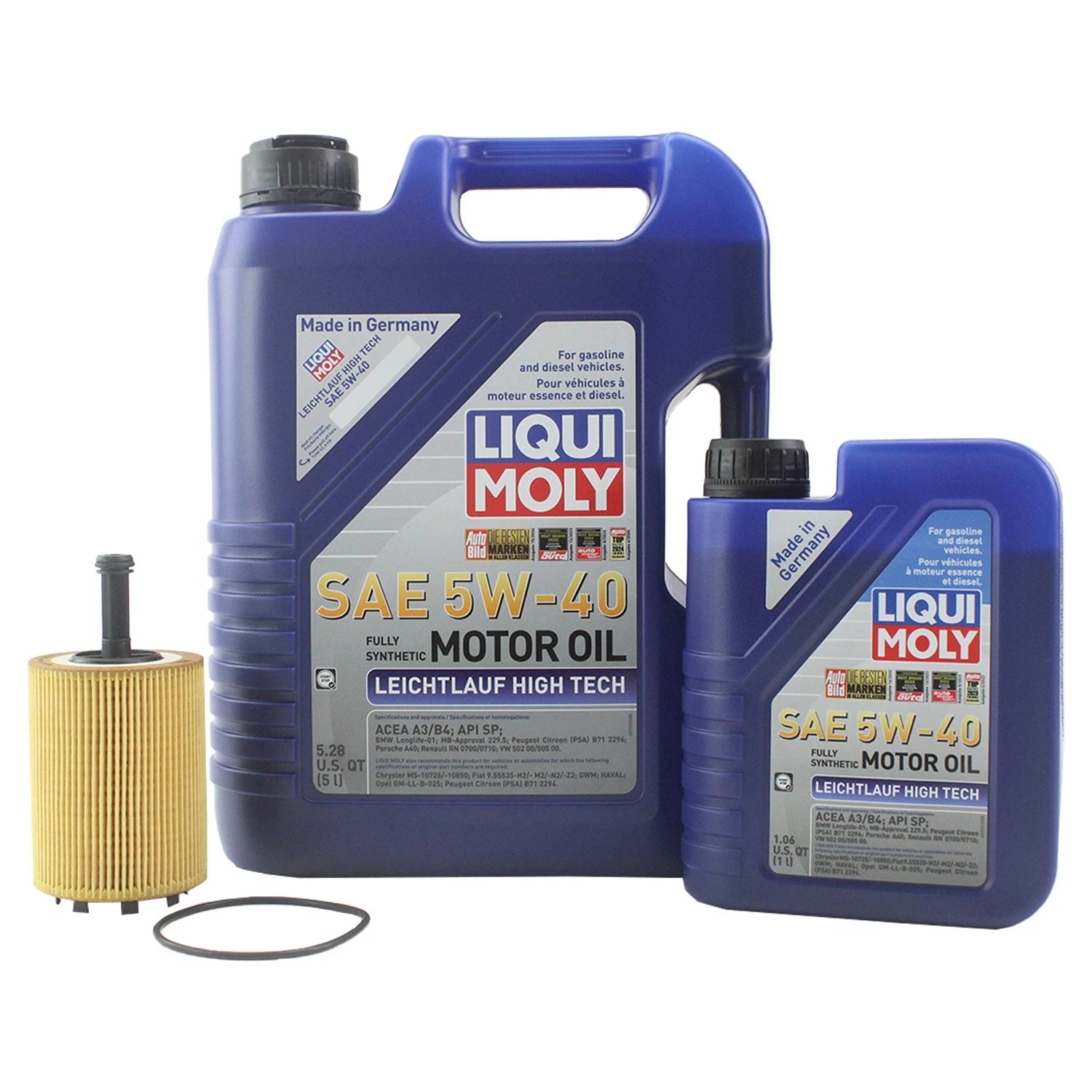 Oil Change Kit 6L Liqui Moly Leichtlauf High Tech 5W-40 for Audi 2.0/2.8L
