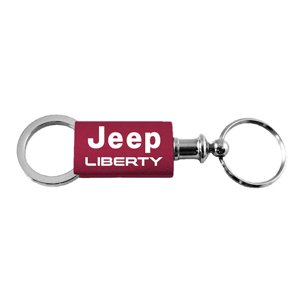Burgundy Anodized Aluminum Valet Keychain - Officially Licensed for Jeep Liberty