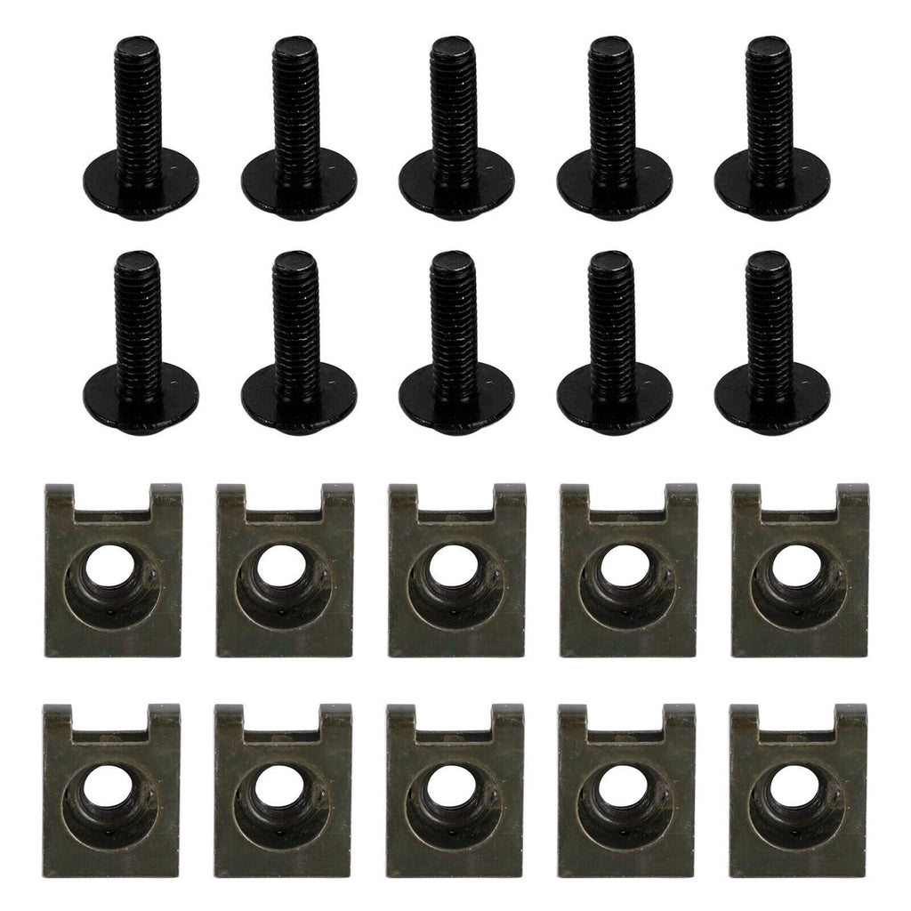 10X Aluminum Fairing Screen M6x20mm Screw Bolts Clips for Motorcycle