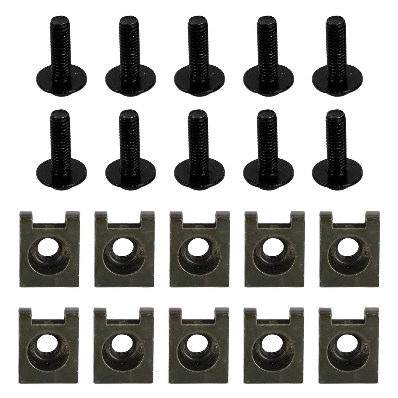 10X Aluminum Fairing Screen M6x20mm Screw Bolts Clips for Motorcycle