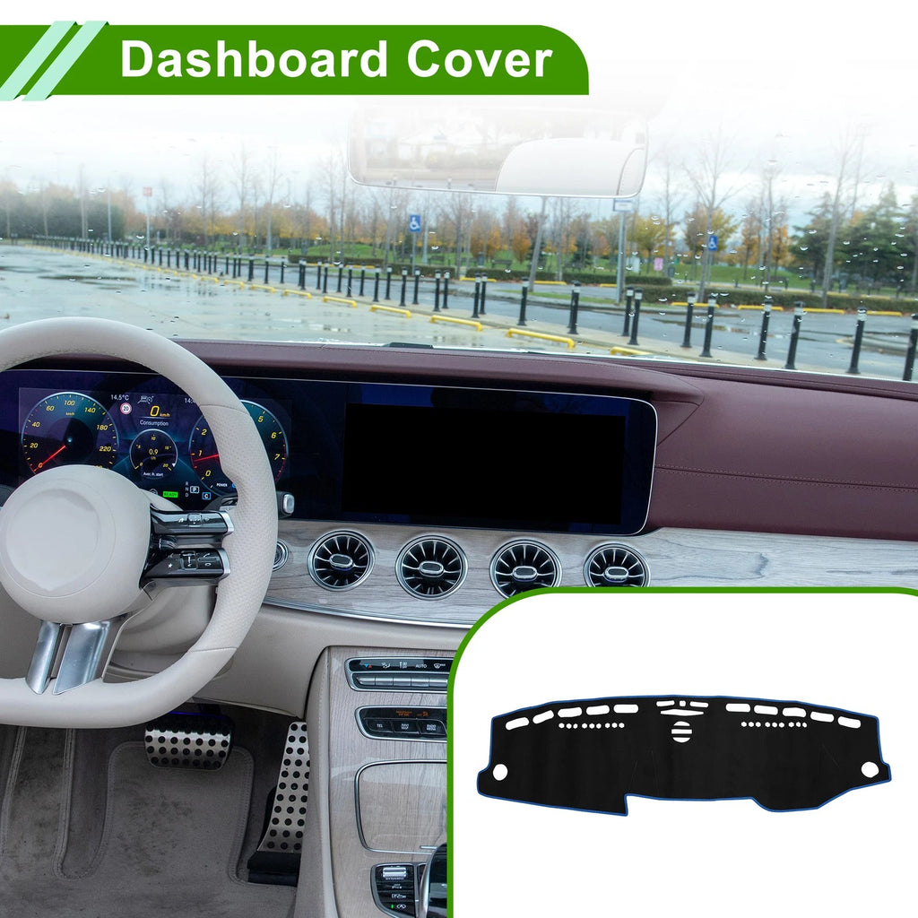 Dashboard Cover Mat for Mercedes E-Class (2010) Sun Protector Black Blue