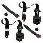 2X Retractable Adjustable 3 Point Seat Belts Universal Safety Strap Set
