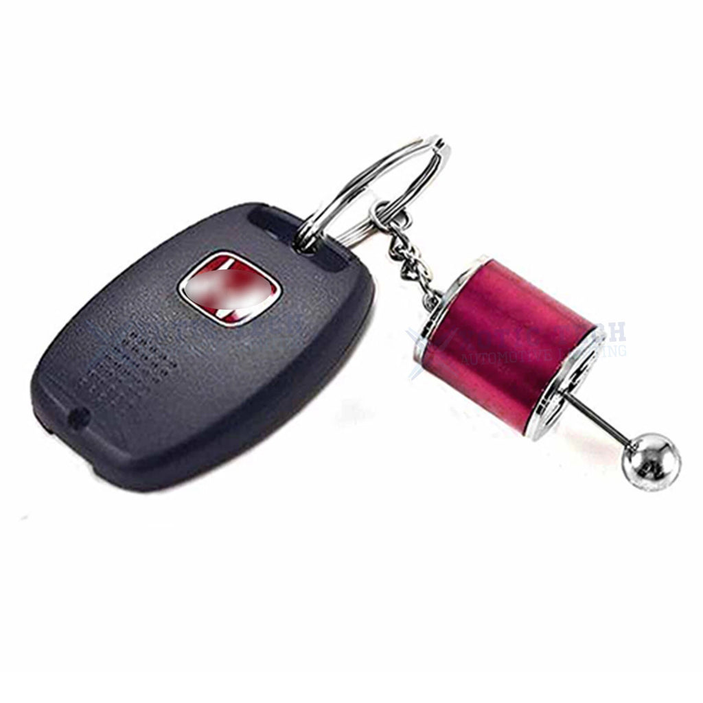Red Chrome 6-Speed Gear Box Shifter Key Chain for Car Decor (2020-2020)