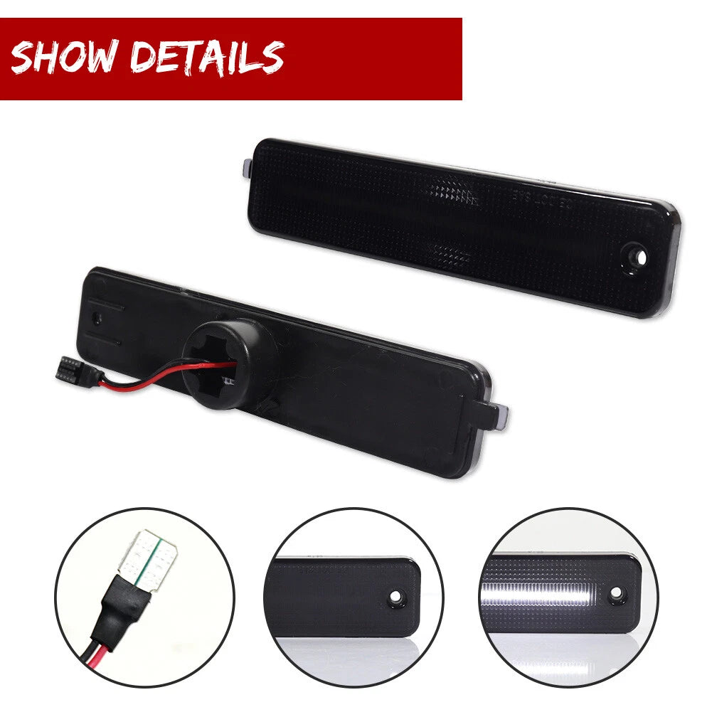 2X Smoked White LED Rear Side Marker Lights for Pontiac Firebird (1993–2002)
