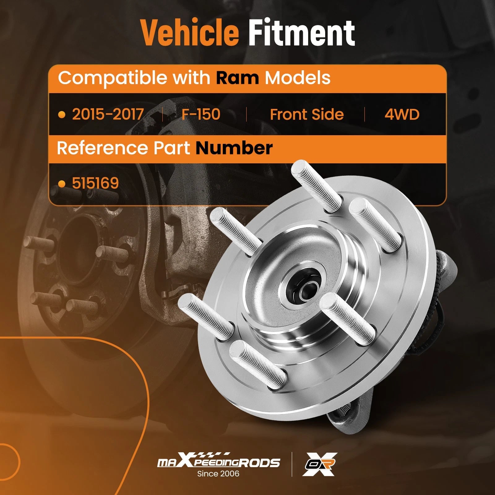 Front Wheel Bearing & Hub Assembly for Ford F-150 4WD (2015-2017)