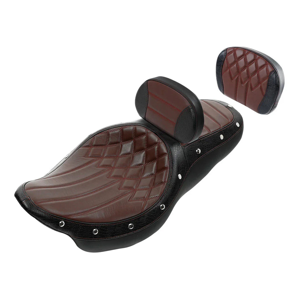Rider Passenger Seat & Backrest Pad for Harley Touring (2009-2023)