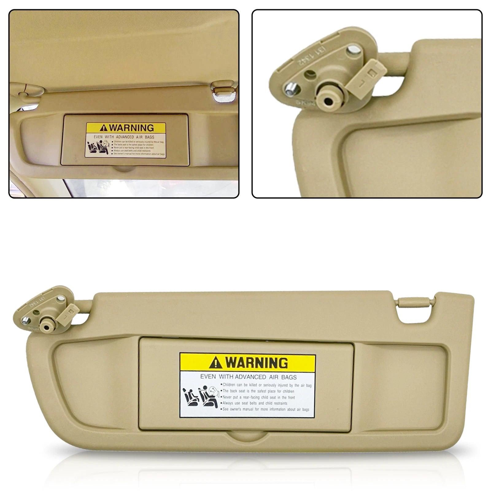 Left Side Sun Visor for Honda Civic (2006–2008) Pearl Ivory