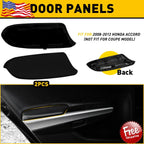 Set of 2 Door Panel Armrests for Honda Accord (2008â2012) Black PU Leather