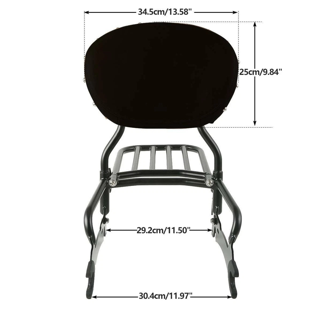 Backrest Sissy Bar with Pad Luggage Rack for Indian Chief Dark Horse (2016–2018)