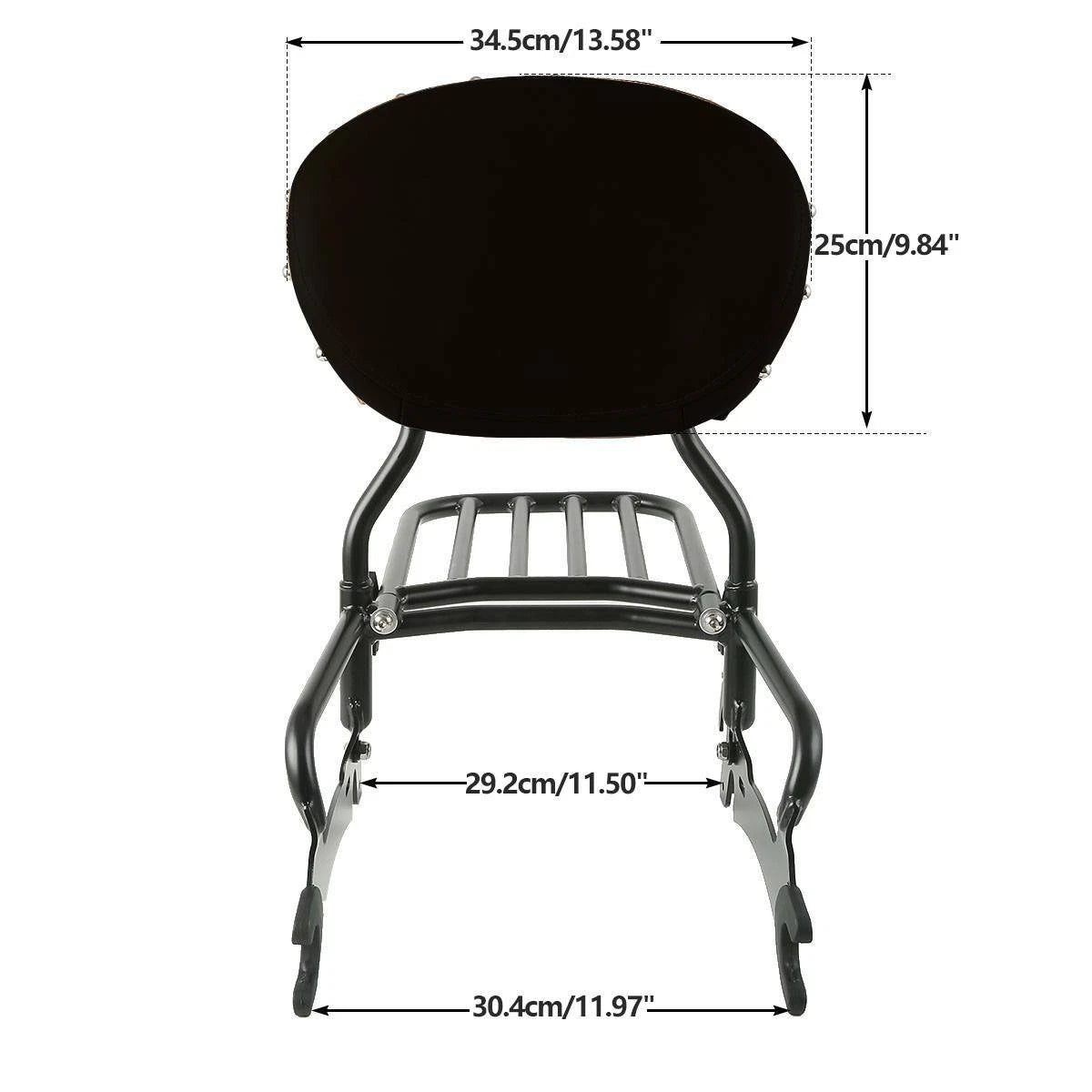 Backrest Sissy Bar with Pad Luggage Rack for Indian Chief Dark Horse (2016–2018)