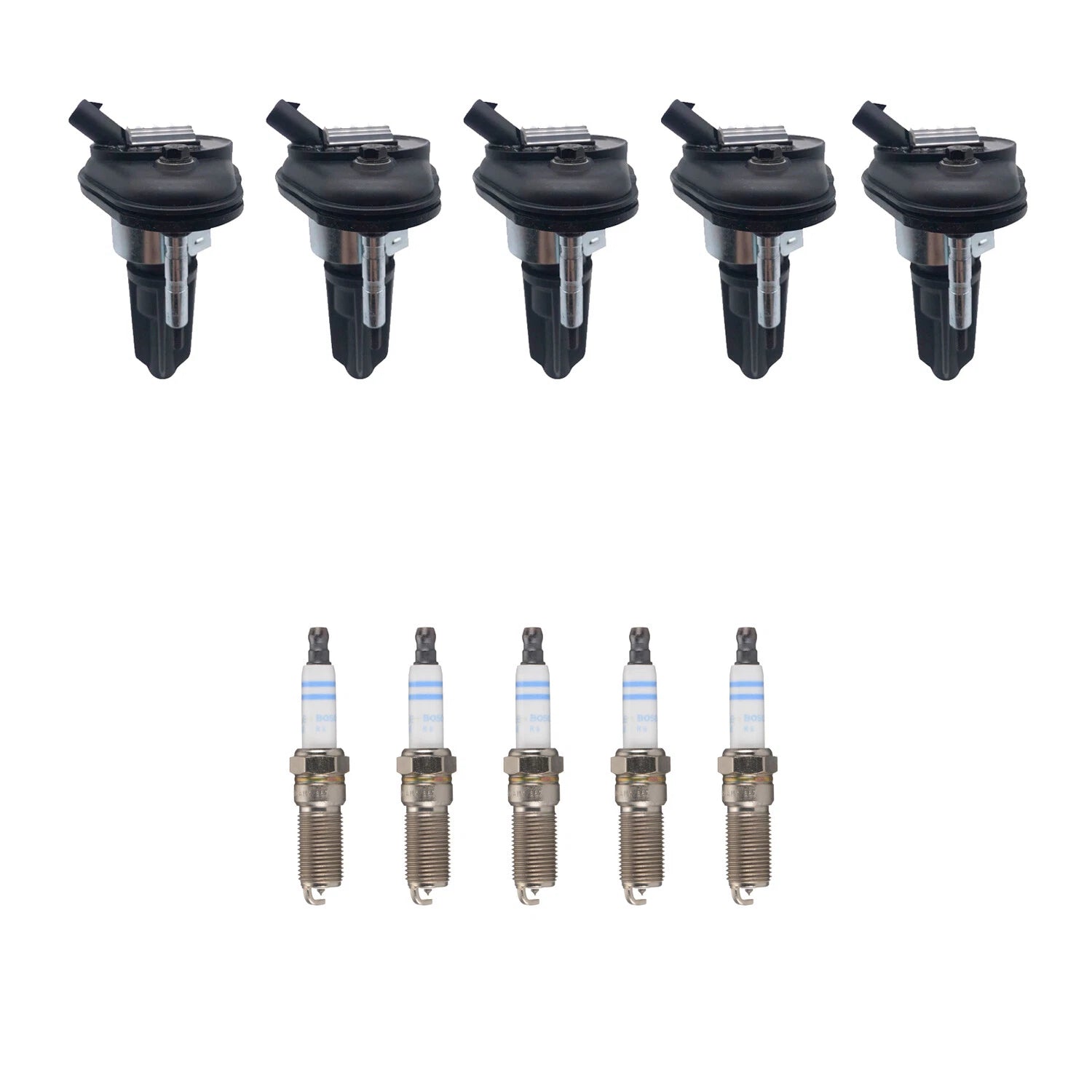 Set of 5 Ignition Coils & Spark Plugs for GMC Canyon (2004–2012)