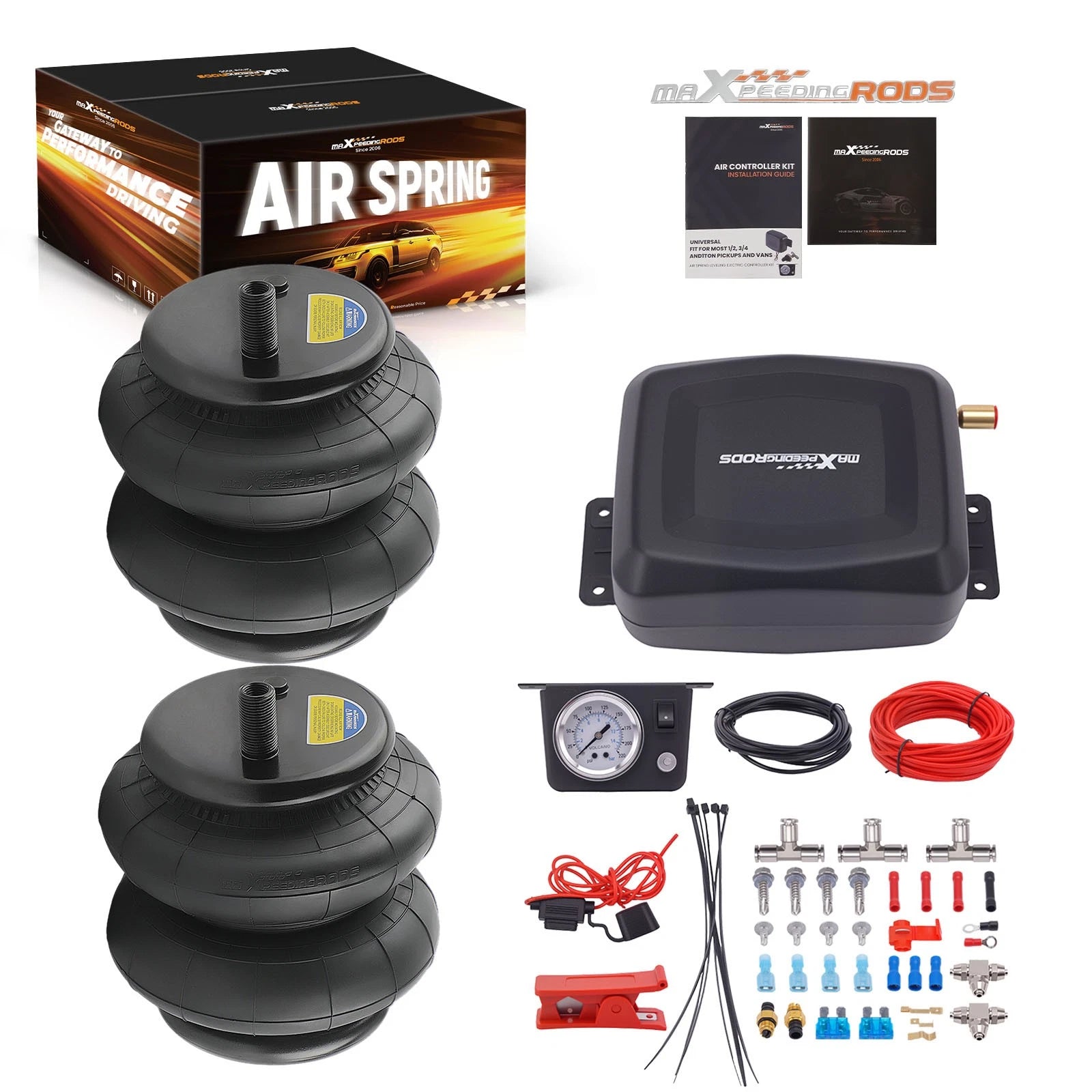 2X Air Suspension Spring Bags + Air Compressor Kit for W21-760-6401