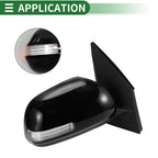 Right Side Door Mirror for Toyota RAV4 (2009–2012) Manual Folding Gloss Black