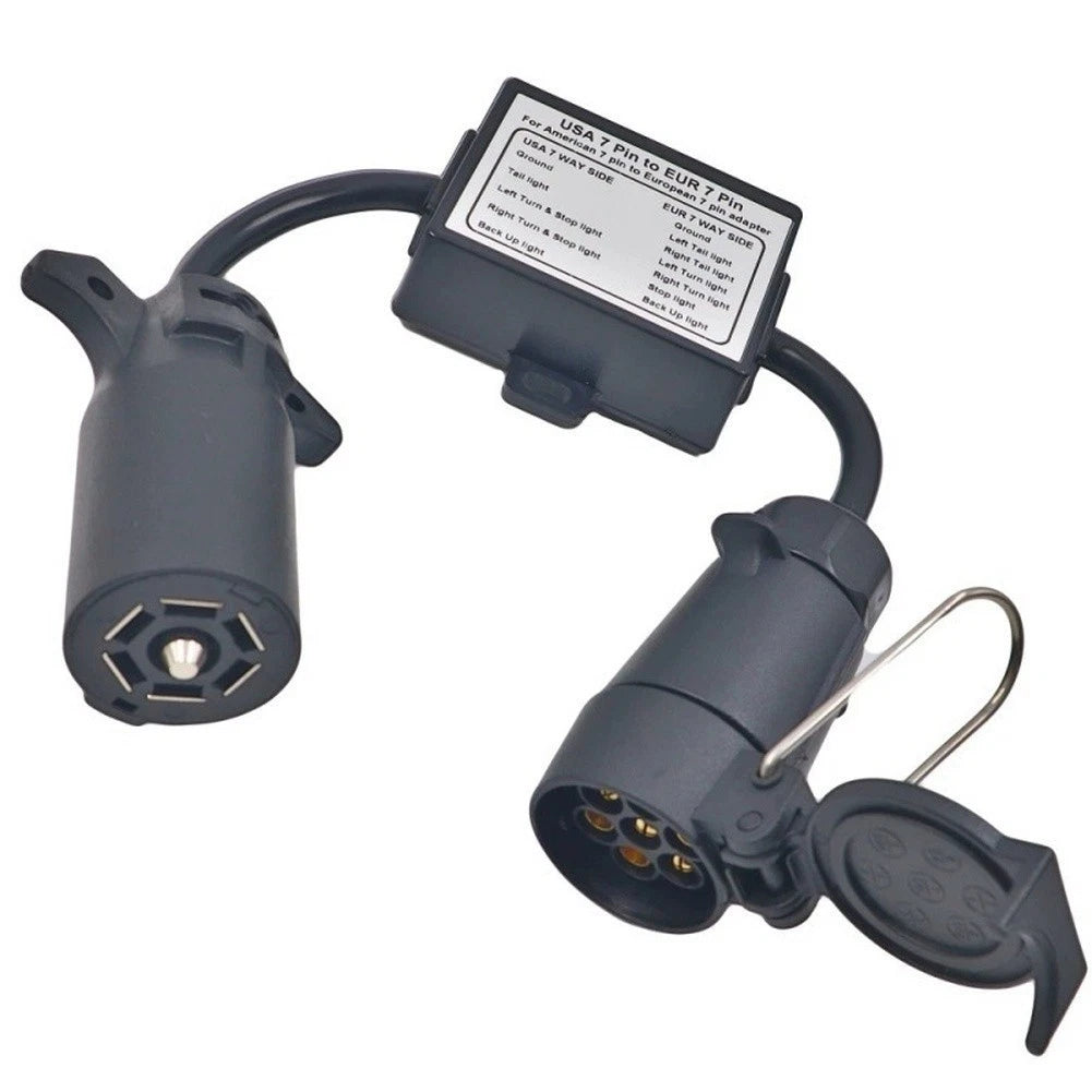 7-Way to 7-Pin Trailer Light Converter for Boat Towing Bike Carrier