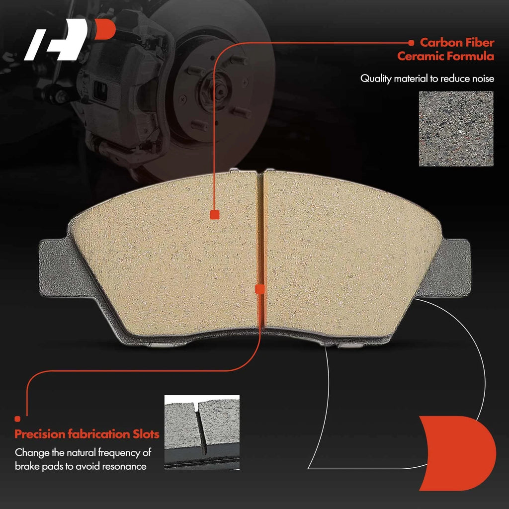 Set of 4 Front Ceramic Brake Pads for Honda Fit CR-Z (2009–2020)