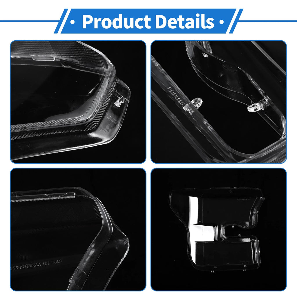 Headlight Lens Cover for Ford F-150 (2015–2017) PC Clear