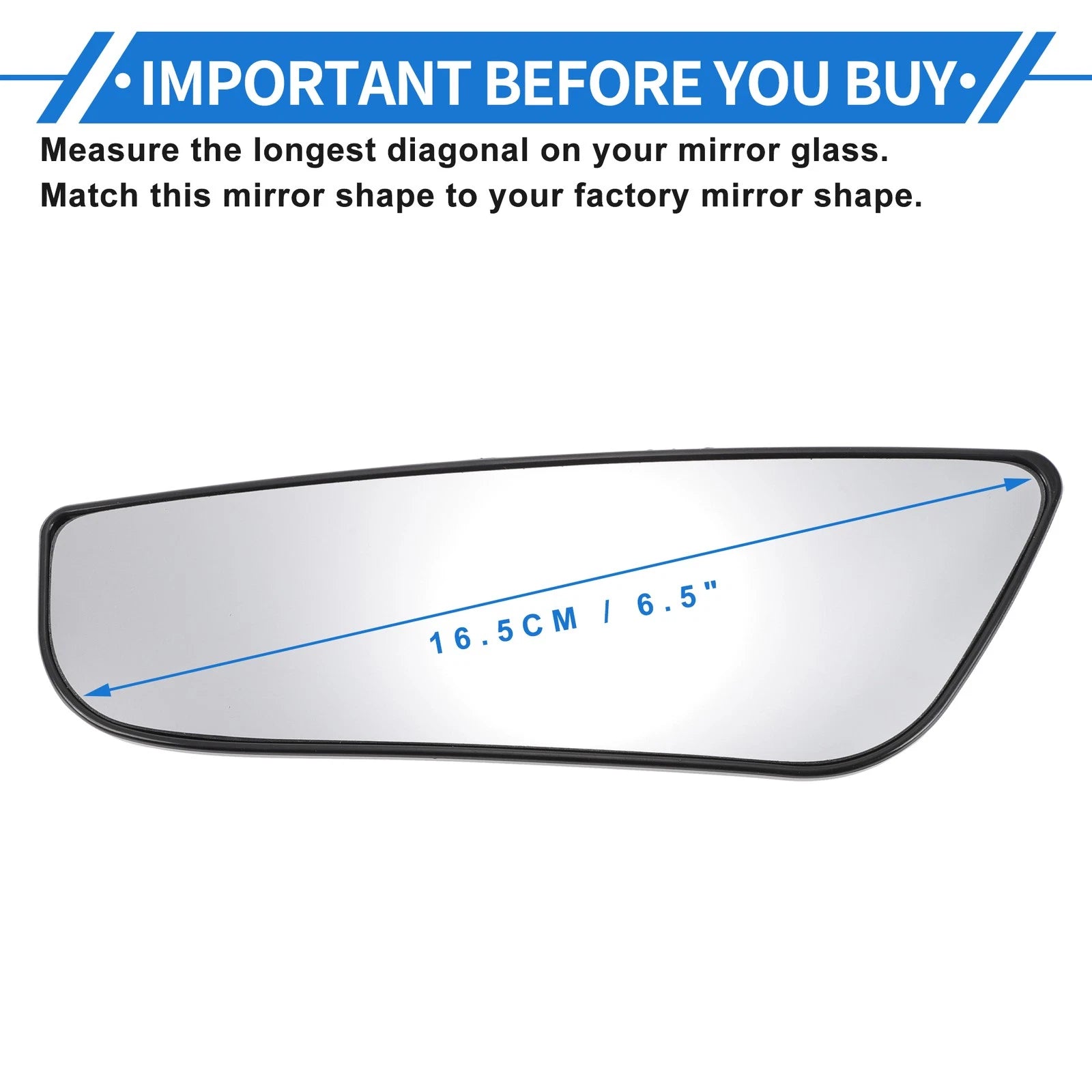 Left Driver Side Lower Mirror Glass Replacement for Ford E150 (2004–2014)