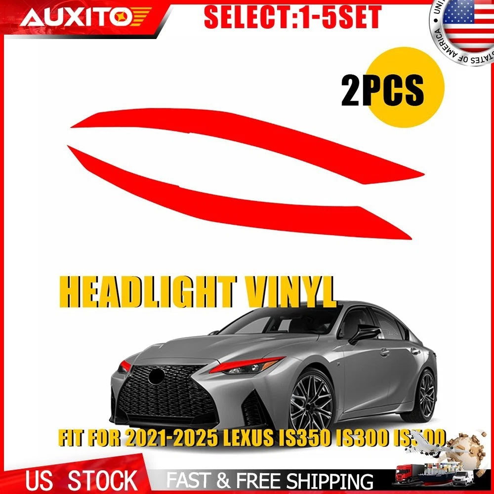 2X Headlight DRL Fog Light Tint Cover Vinyl Overlay for Lexus IS (2021–2025)