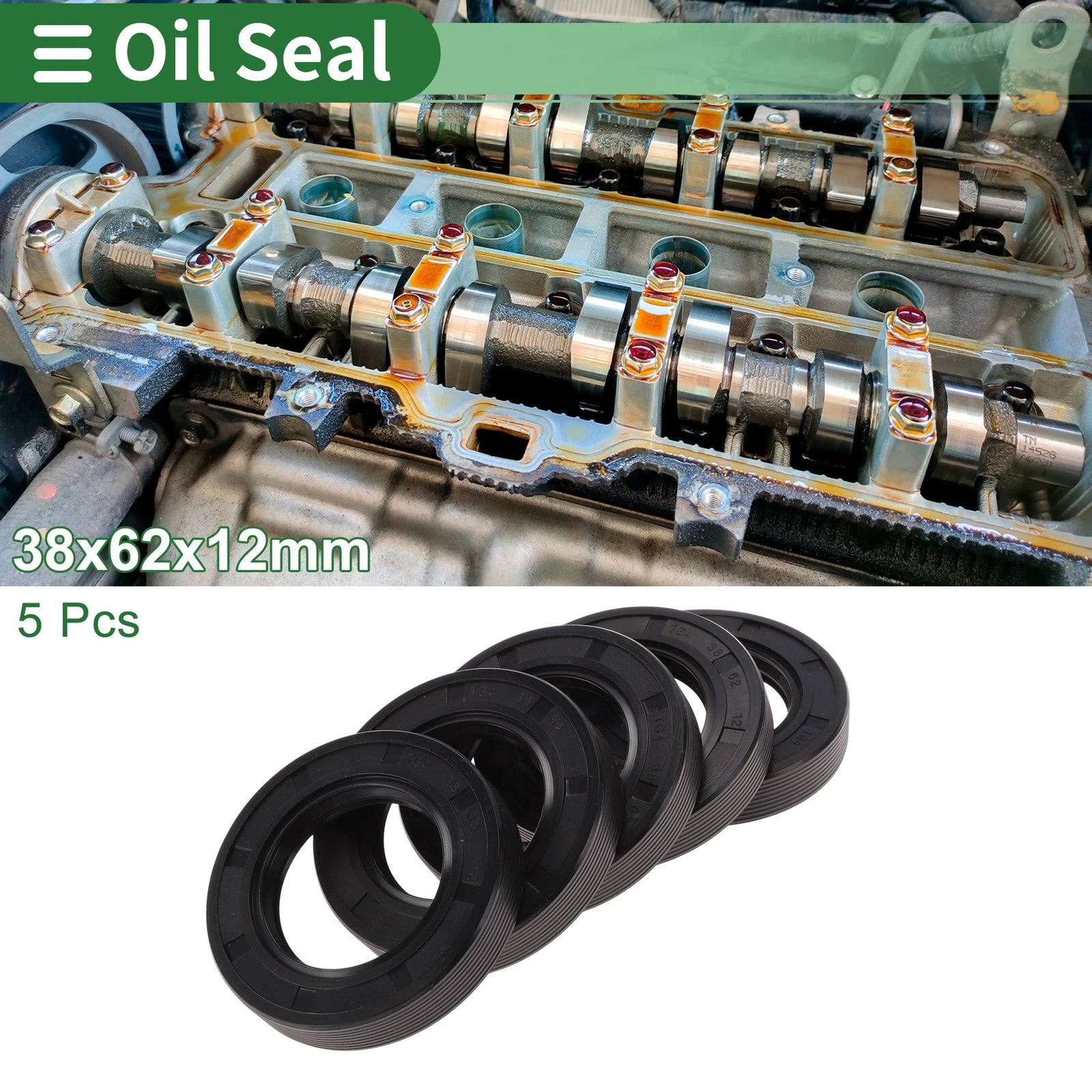 Set of 5 Oil Seals NBR Rubber 38x62x12mm for Various Models 