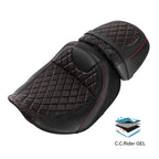 Gel Driver Passenger Seat for Harley Touring Street Road (2024–2025) Black