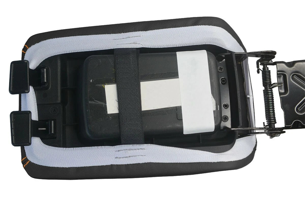 Console Lid Pull Over Cover Leather for Nissan Altima (2005–2006) Orange Stitch