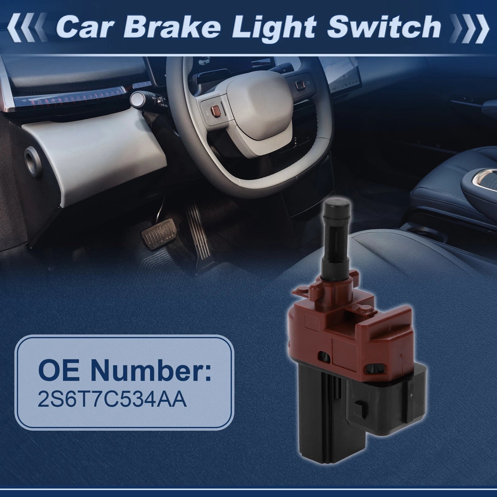 Brake Light Switch for Ford Fiesta (2001–2010) 2S6T7C534AA 1 pcs