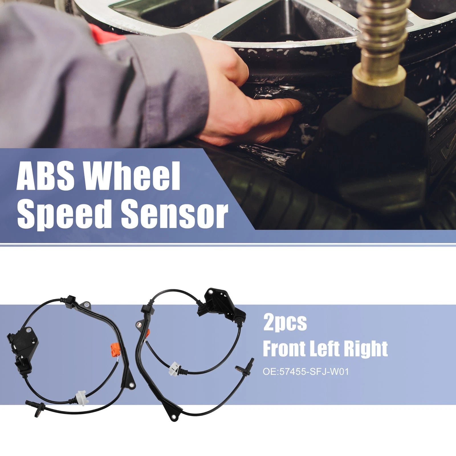 2 Pcs ABS Sensor No. 57455-SFJ-W01 for Honda Odyssey (2005–2010)