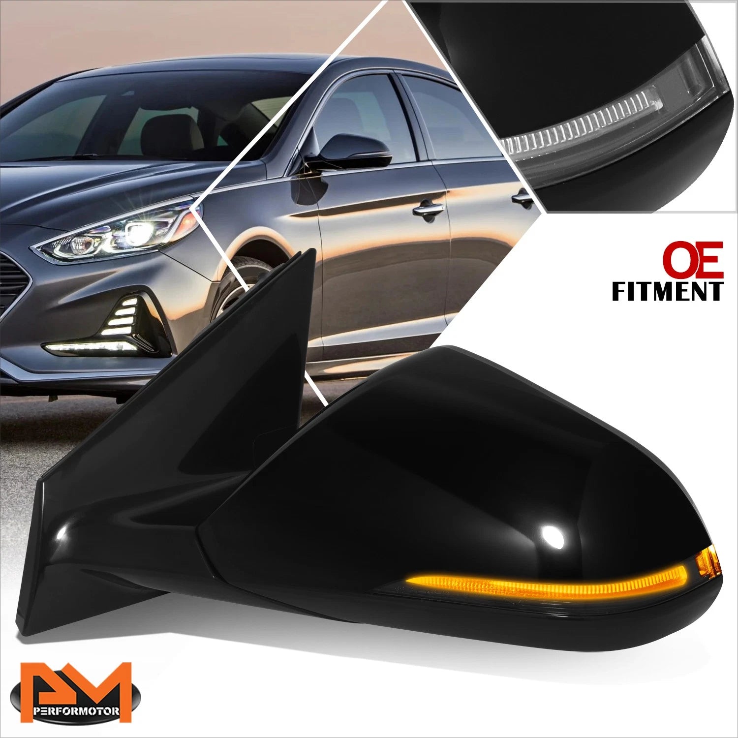 OE Style Memory Heated Blind Spot Side View Door Mirror Left for Sonata (2018–2019)