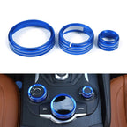 Blue Multimedia Knob Ring for Alfa Romeo Giulia Stelvio (2017-2019)