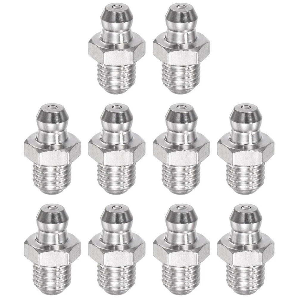 10X Grease Fitting for M8 x 1mm Thread (Industrial Grade 304 Stainless Steel)