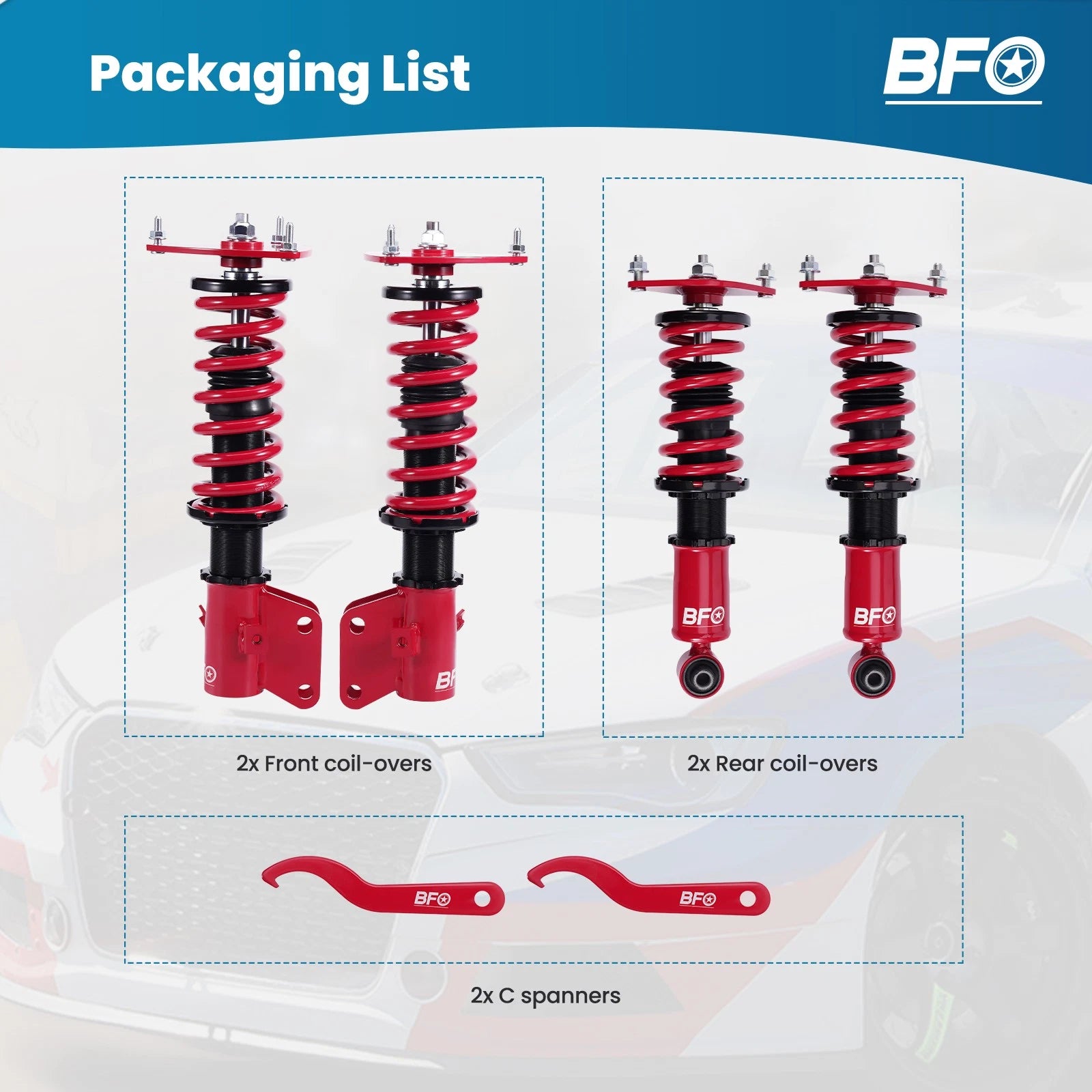 Coilovers Suspension Kit for Subaru Impreza (2008-2014) Adjustable Height