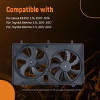 Dual Cooling Fan for Lexus RX350 (2010–2016) 163610P150 163610P170 7+5 Blades