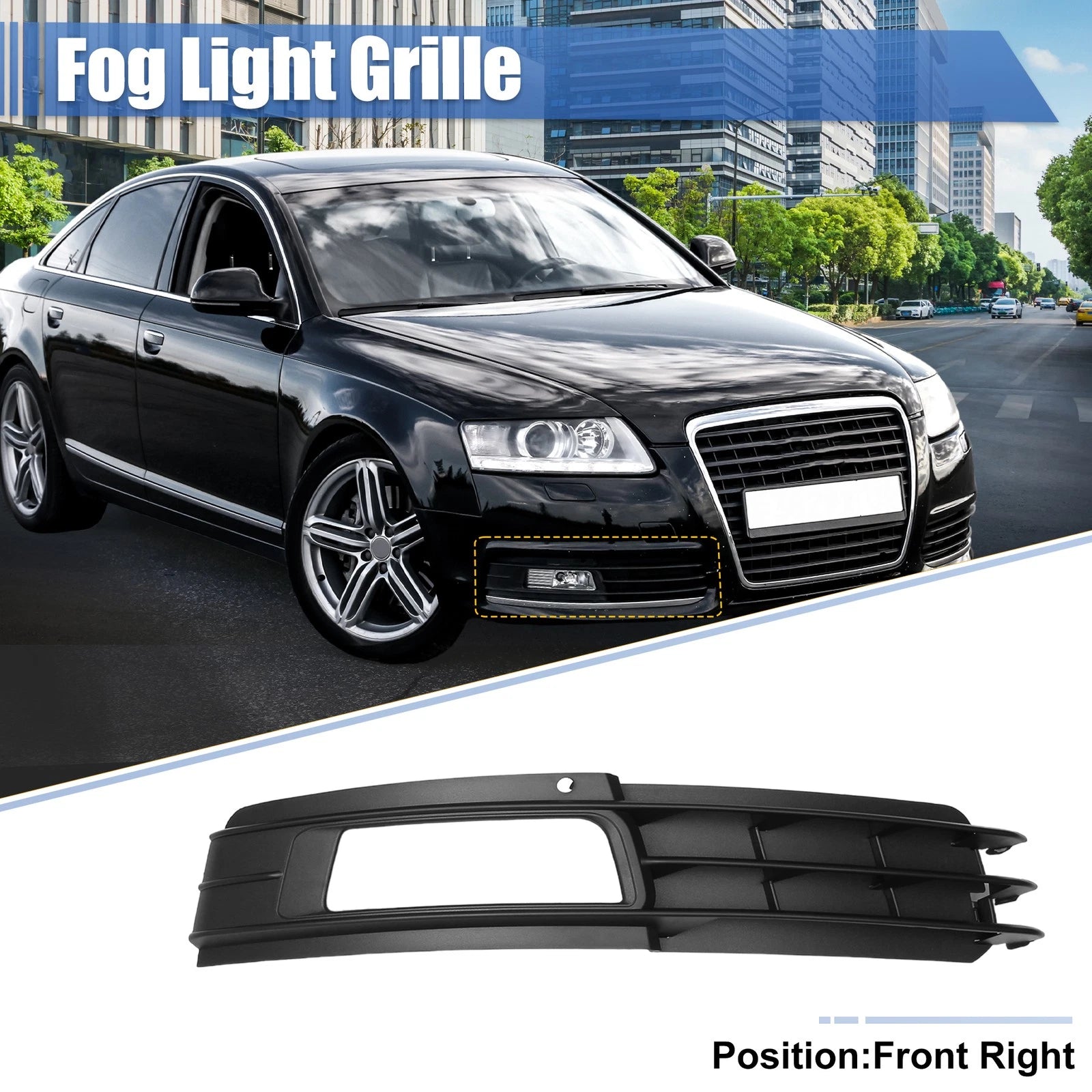 Right Fog Light Mesh Grille for Audi A6 C6 Avant (2008–2011) No. 4F0807682P