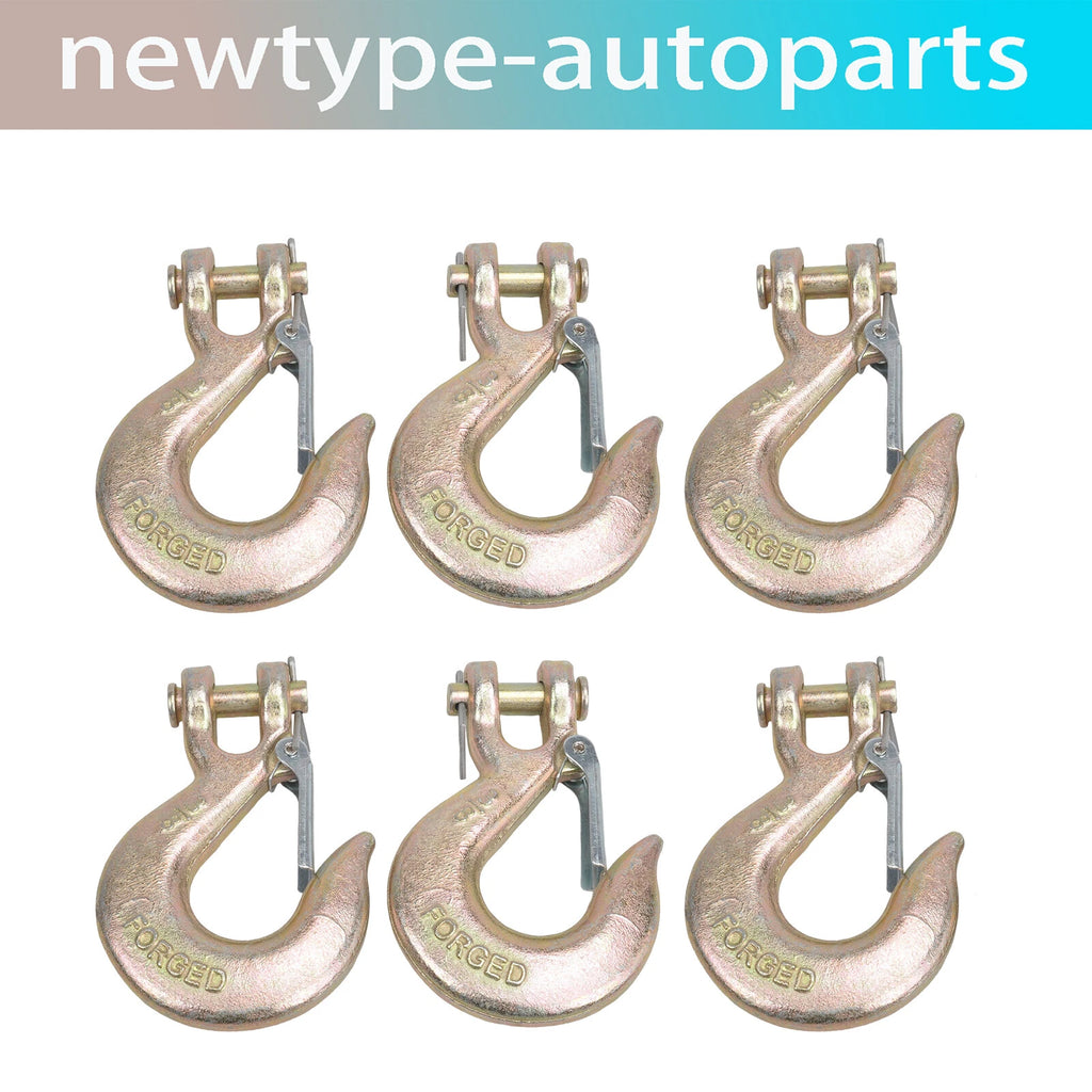 6X 3/8" Heavy Duty Forged Steel Clevis Slip Hook w/Safety Latch for G70