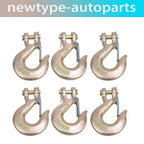 6X 3/8" Heavy Duty Forged Steel Clevis Slip Hook w/Safety Latch for G70