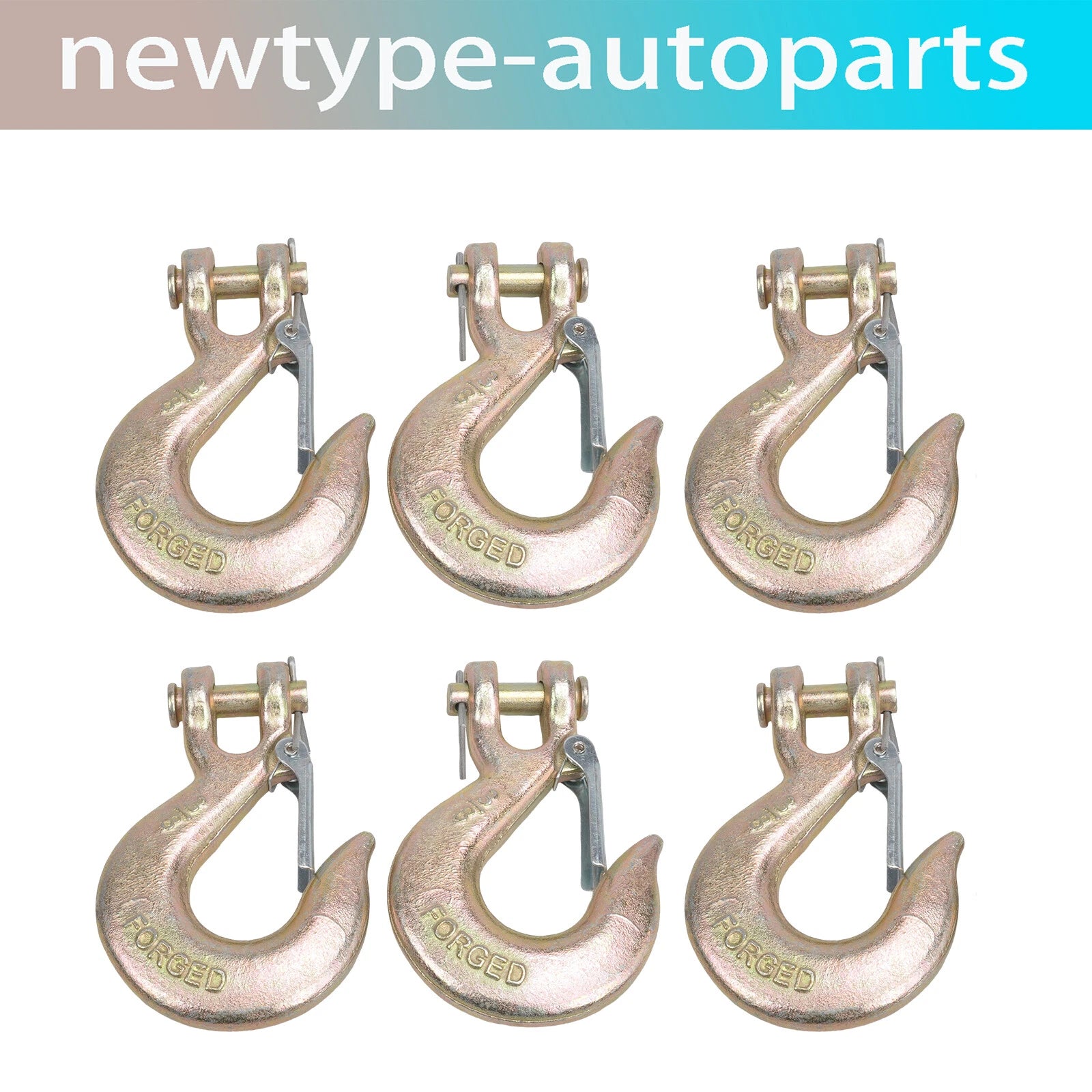 6X 3/8" Heavy Duty Forged Steel Clevis Slip Hook w/Safety Latch for G70