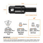 20 PCS M14 x 1.5 Closed End Lug Bolts for Mercedes-Benz