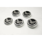 6pc Chrome Cap Covers w/Dark Blue Vinyl Grand Sport Inlay for 16-19 Corvette GS