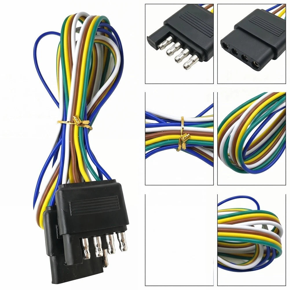 48 Inch 5 Pin Trailer Extension Cable for RV Connections (US Standard)