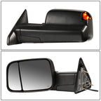 Left Powered Heated Smoked LED Signal Flip Up Towing Mirror for Dodge RAM (2009–2016)