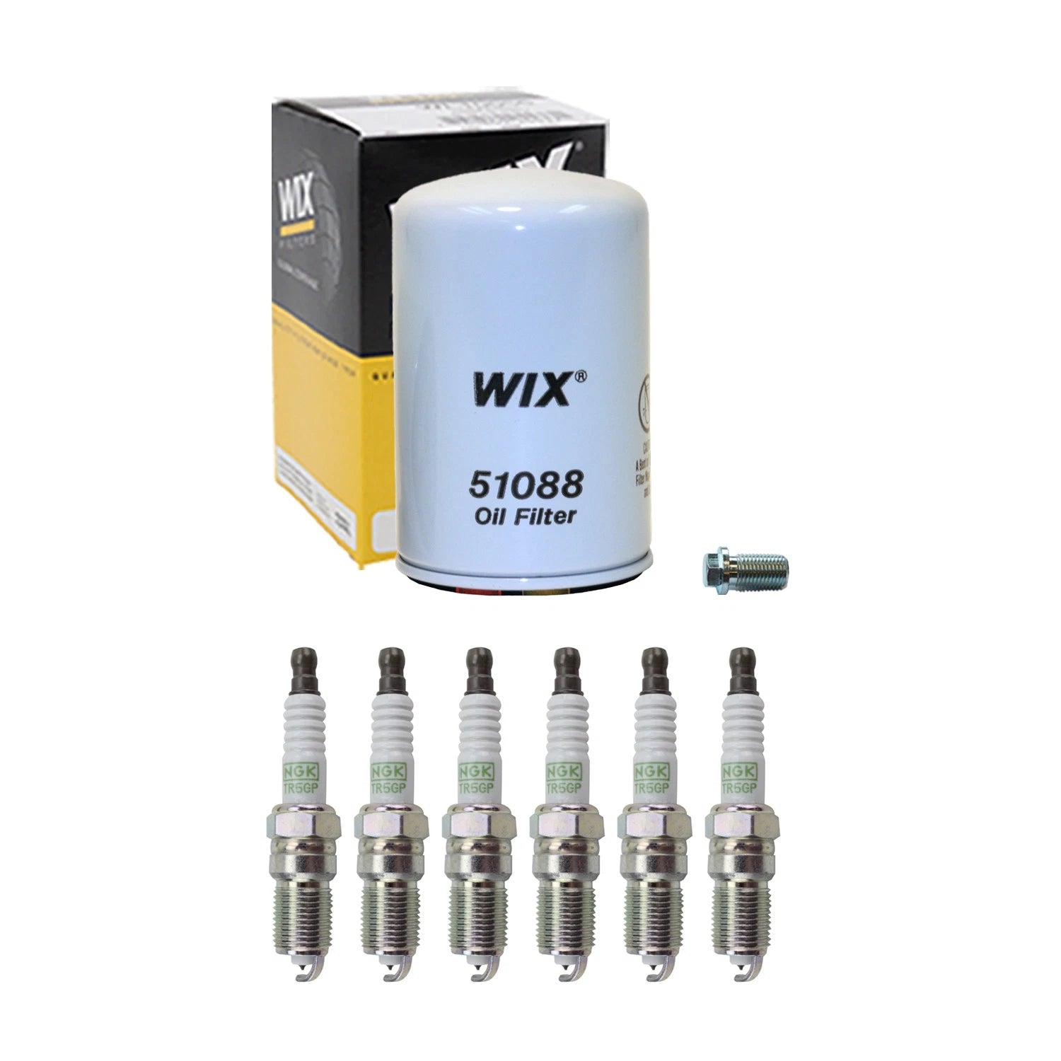 Wix Engine Oil Filter & NGK 6 Platinum Spark Plugs for W124 300E 260E (1986–1995)