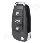 Folding Key Shell Remote Case 3 Buttons for Audi Q7 A8 Quattro (2007-2015)
